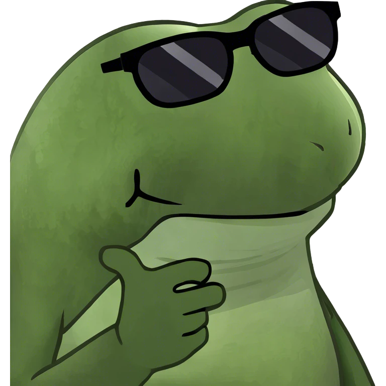 Frog with sunglasses emoji