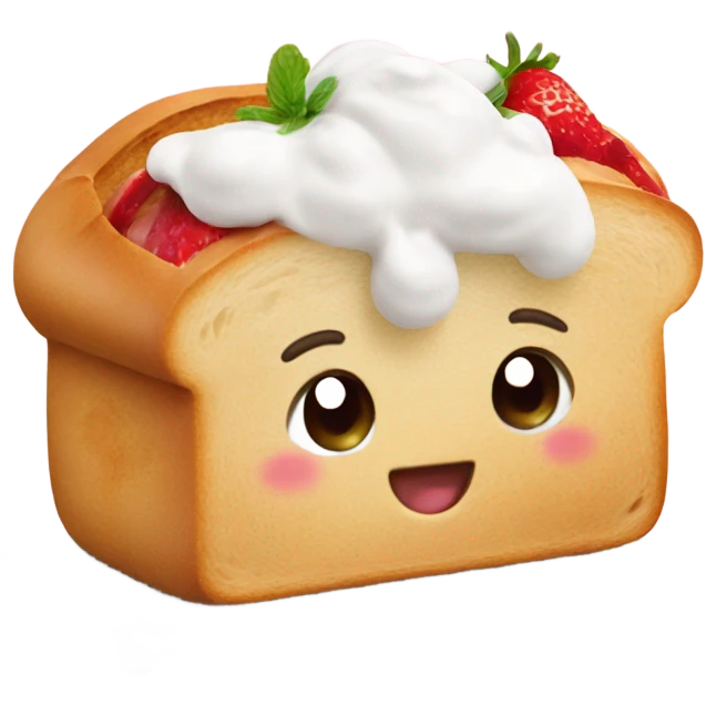 bread with yogurt and strawberry  emoji