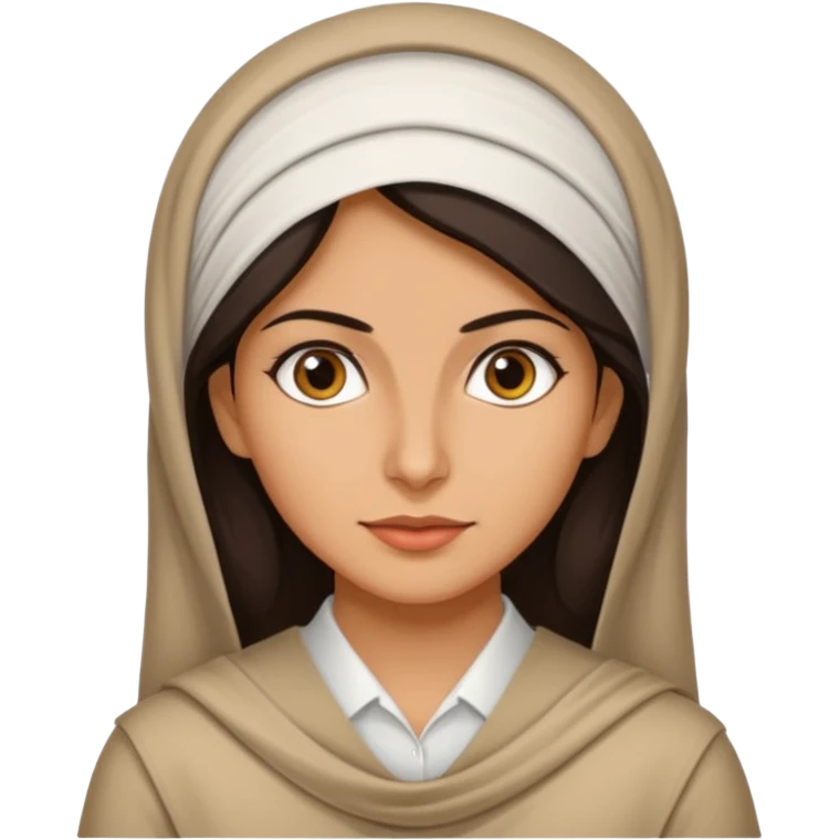 Portrait of a female Iranian civilian with a neutral expression 1980 emoji