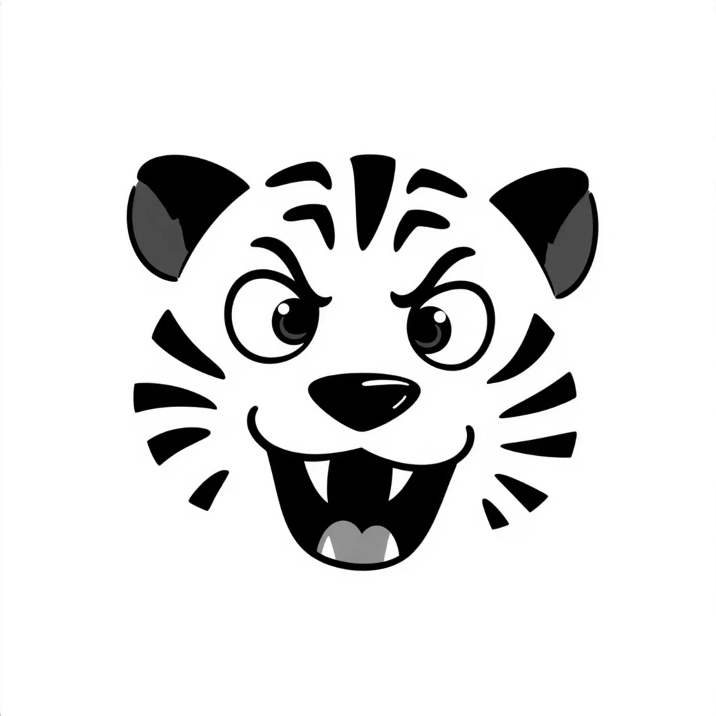 angry tiger face growling emoji