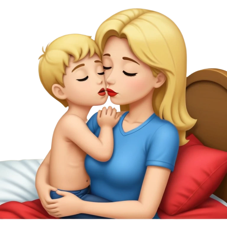 Mom sexually kisses her son emoji