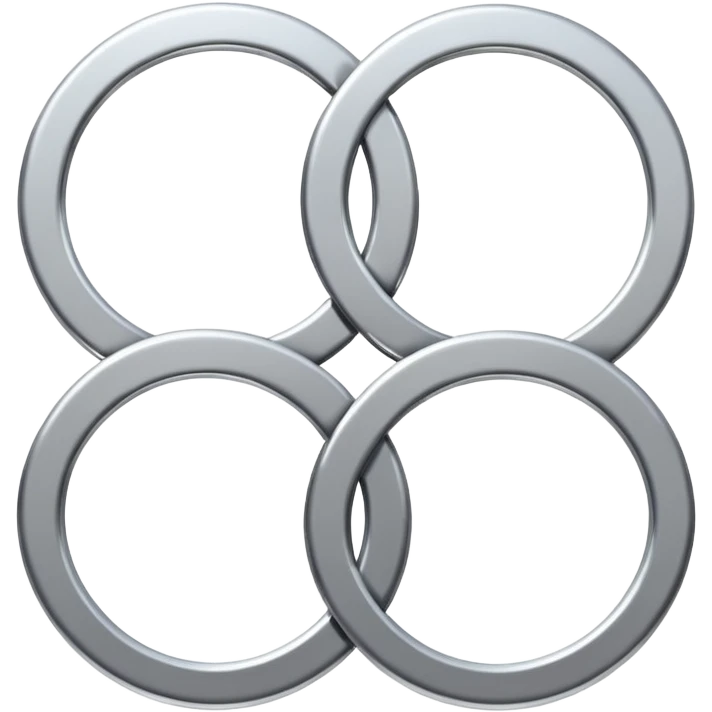 4 circles next to each other conected that looks like audi logo emoji