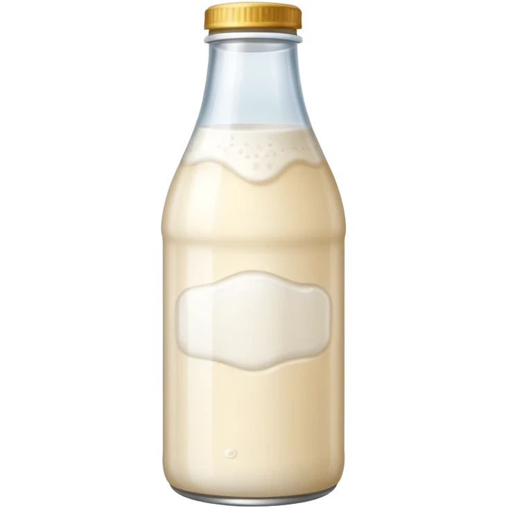 milky fermented drink bottle, soft label. emoji