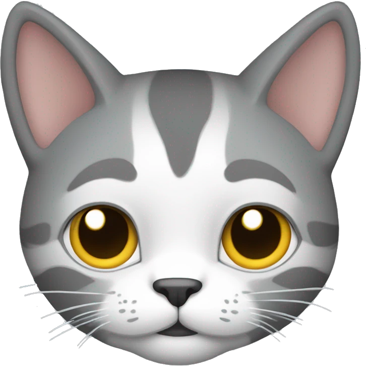 Gato de color gris solo rostro llorando emoji