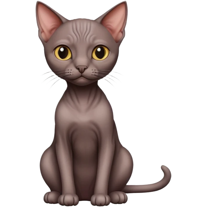 Dark hairless cat sitting emoji