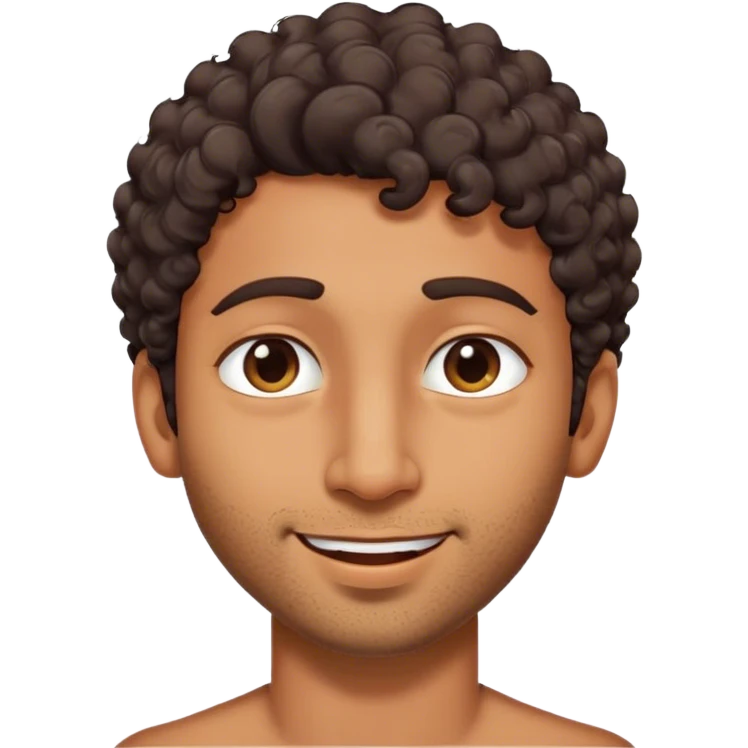 an indian guy with short curly hair and very light stubble winking

 emoji