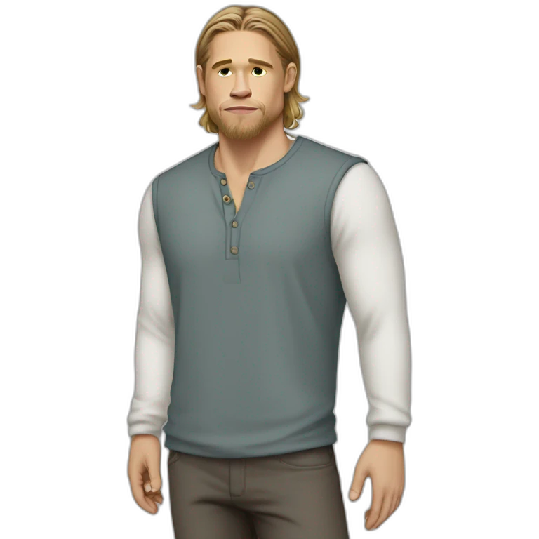 charlie hunnam cartoon wearing henley emoji