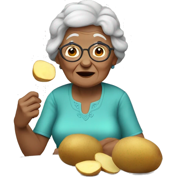 Granny eating potatoes emoji