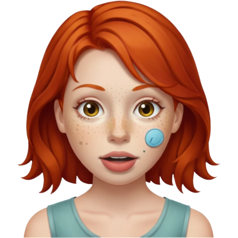 Рыжая девушка с кляпом emoji