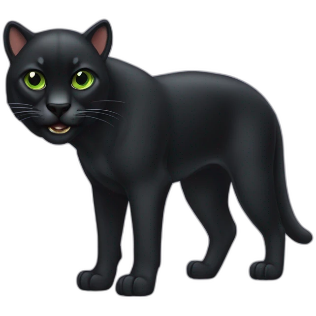 Animal pantera negra con ojos verdes emoji