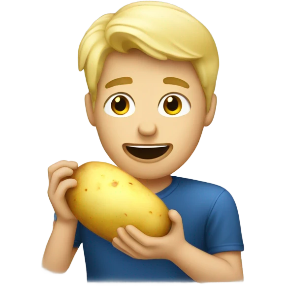 Blonde guy eating a potato   emoji