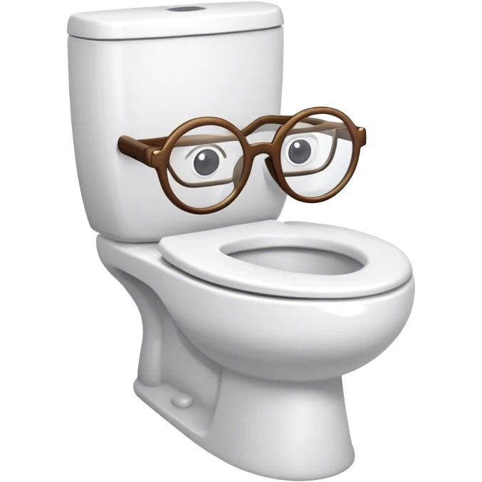 Toilet with glasses emoji