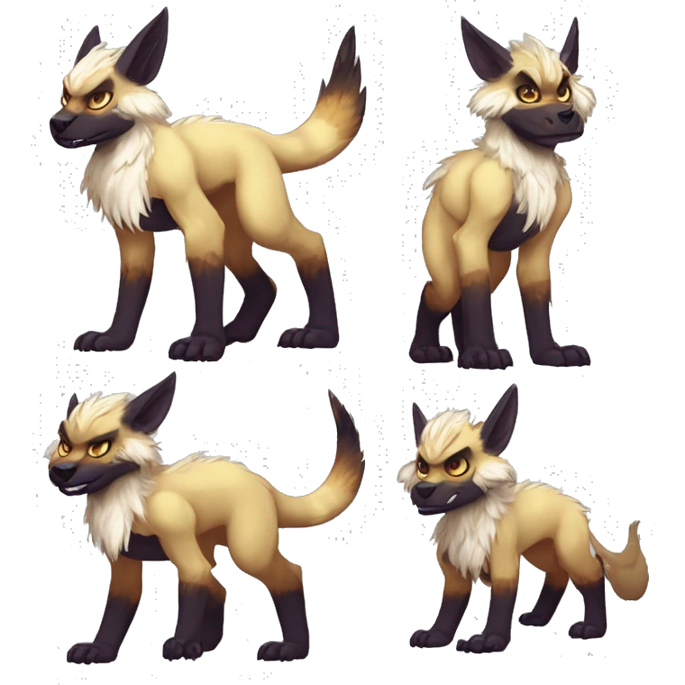 Cute Protogen-vernid-sergal-wickerbeast-fantasy-animal-fursona griffsnuff & LiLaiRa & Falvie full body emoji