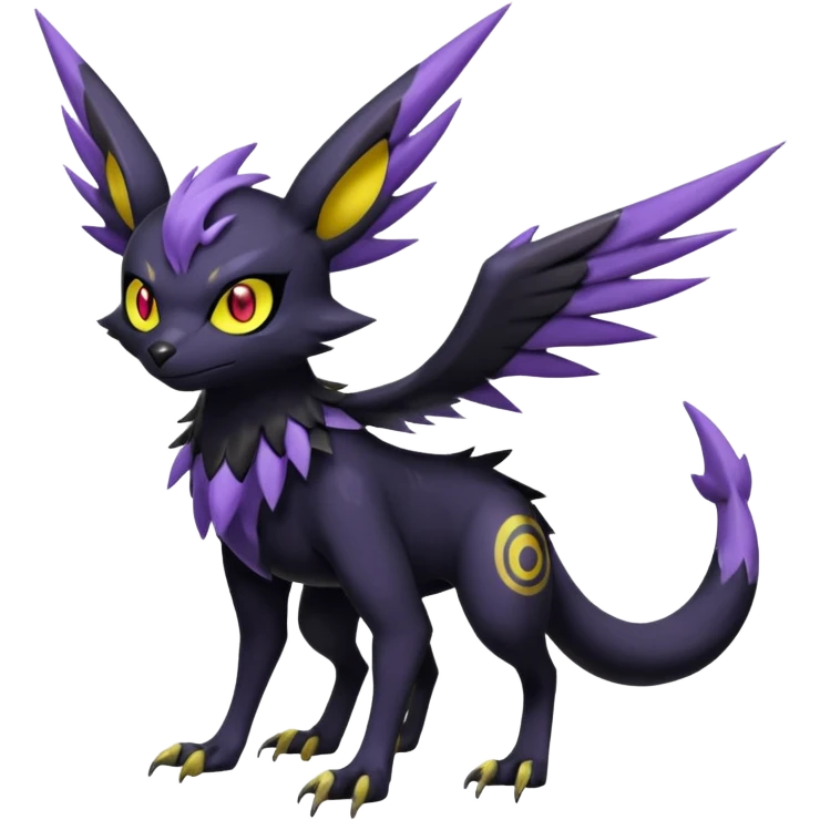 Spooky Nargacuga-Umbreon-Noibat-Noivern-Silvally-Pokémon-Fakémon-fusion (full body) emoji