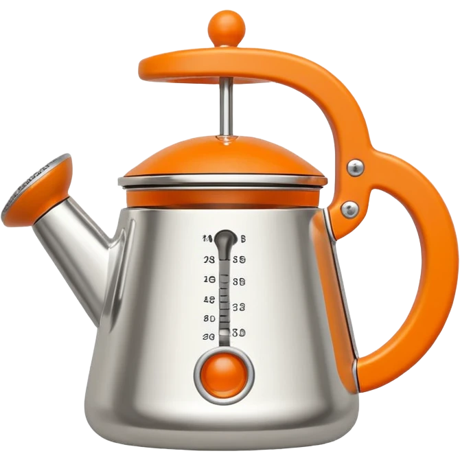 Hermès-style silver citrus press, with Hermès orange accent, minimal, cute emoji style emoji