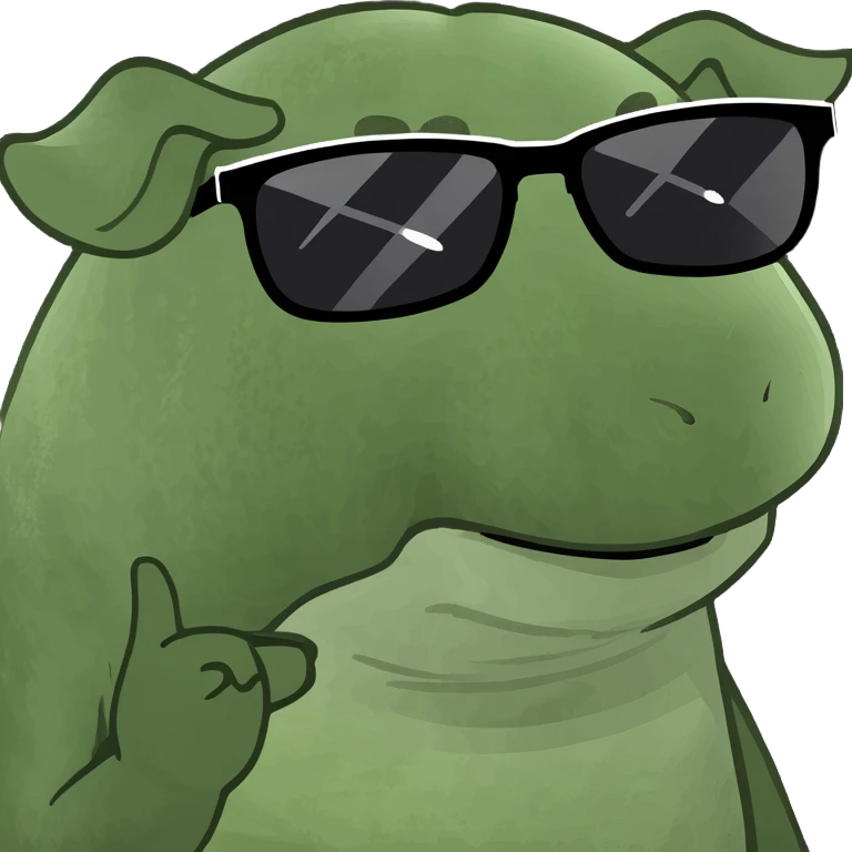pig wearing sunglasses, tossing money in the air, fun and meme-inspired style emoji