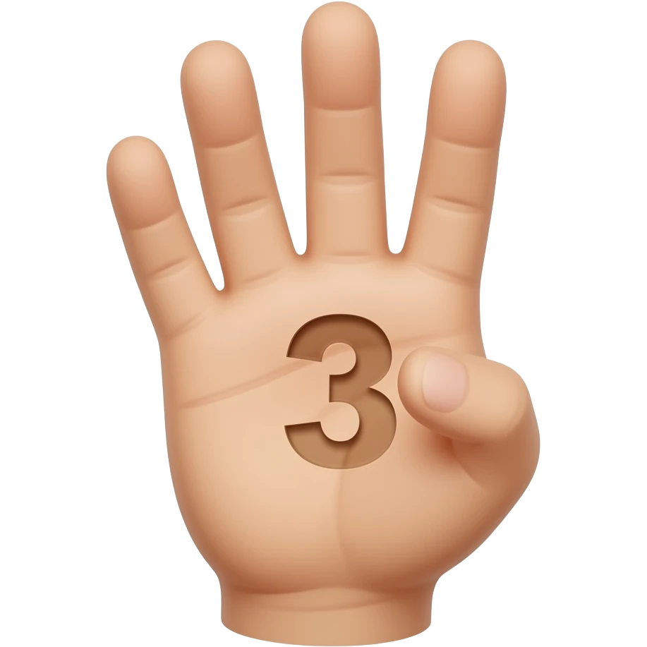 3 sayısını el ile gösterimi emoji