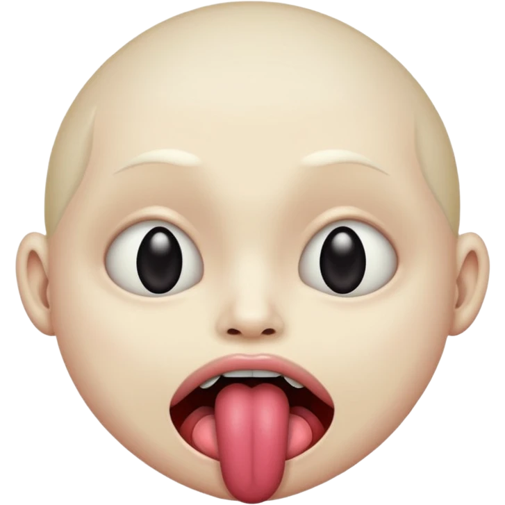 Creepy face with tounge out emoji