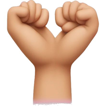 arms over head that make heart shape emoji