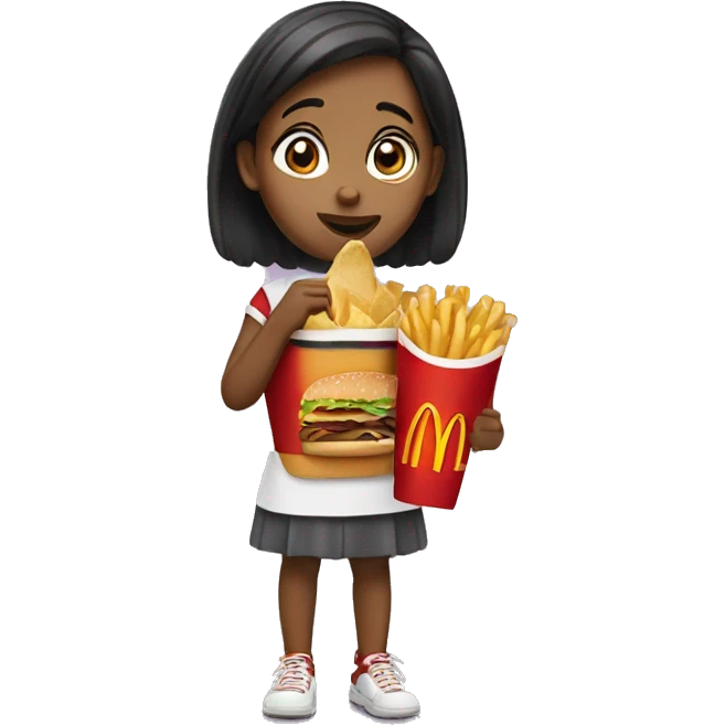 girl eating mcdonald’s  emoji
