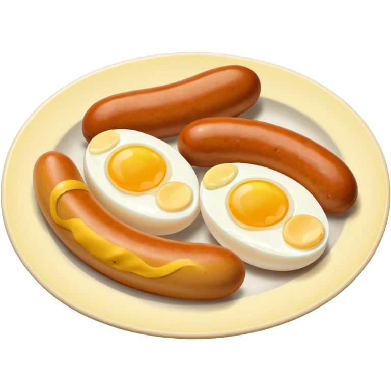 Two boiled eggs and two breakfast sausage  emoji