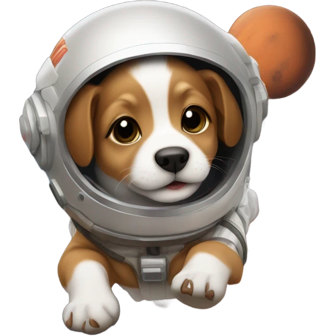 generate a puppy flying on mars emoji