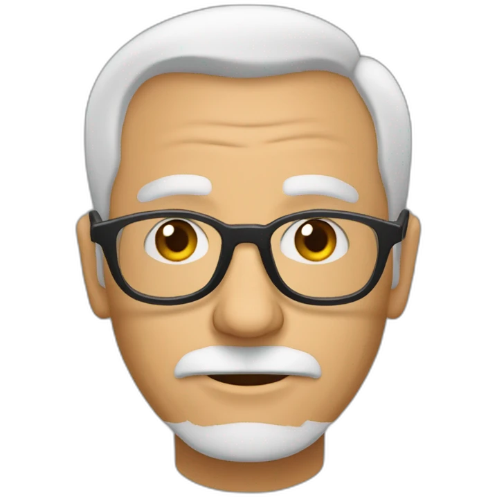 abuelo de barba muy corta y lentes redondos emoji