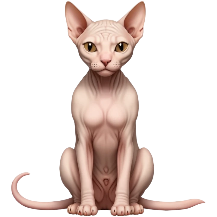 hairless sphynx cat full body sitting with eyes closed emoji