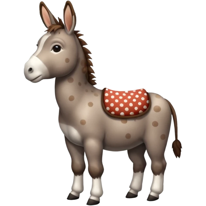 polka dots donkey full body emoji
