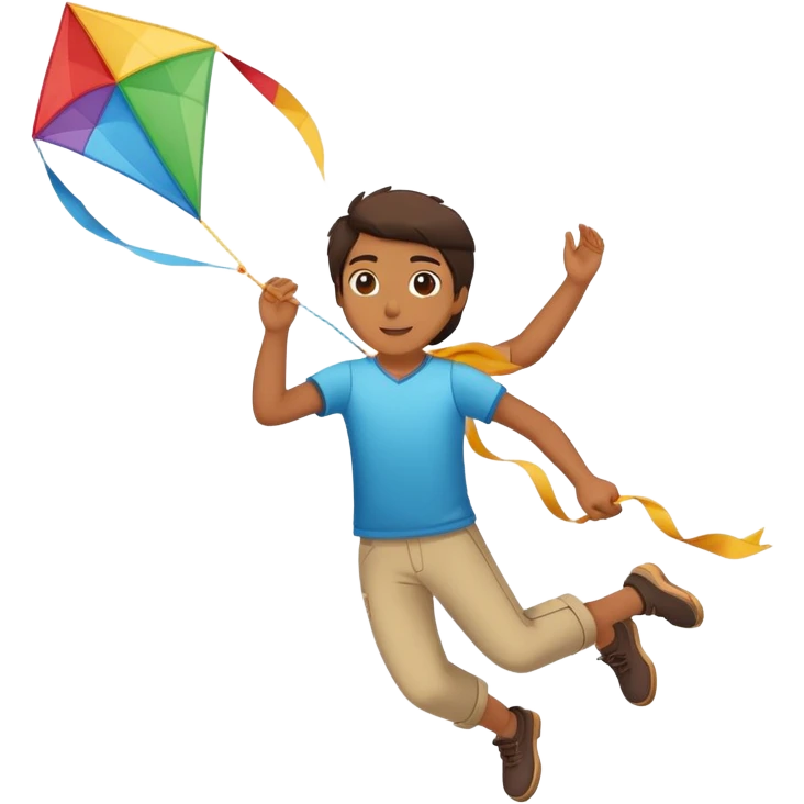 person flying a kite outdoors emoji