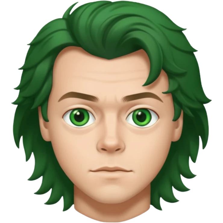 Harry Styles with green eyes emoji