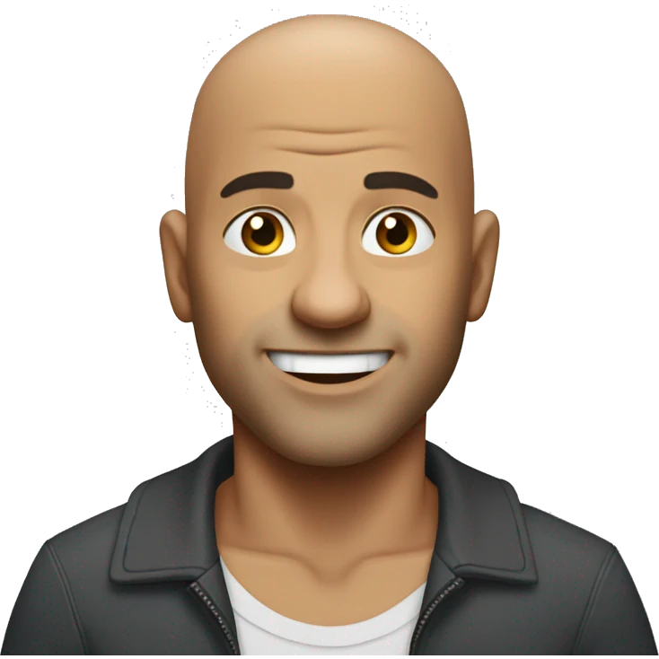 a pumped-up bald man emoji