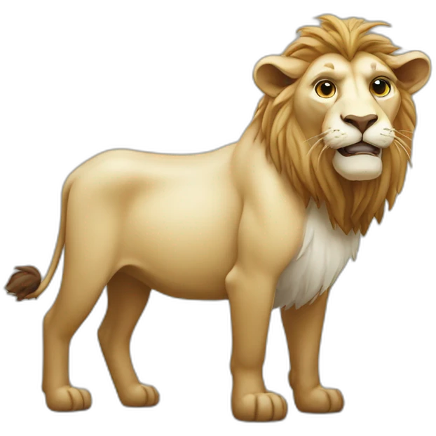 lion eating a goat emoji