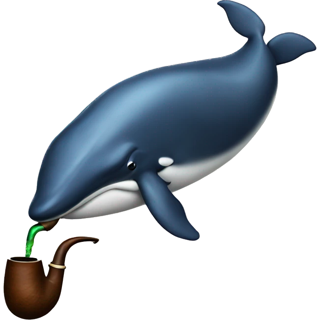 A whale smoking a pipe emoji