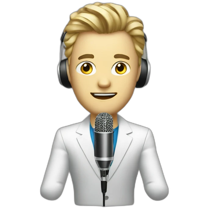 singer Nikolai baskov with a microphone emoji