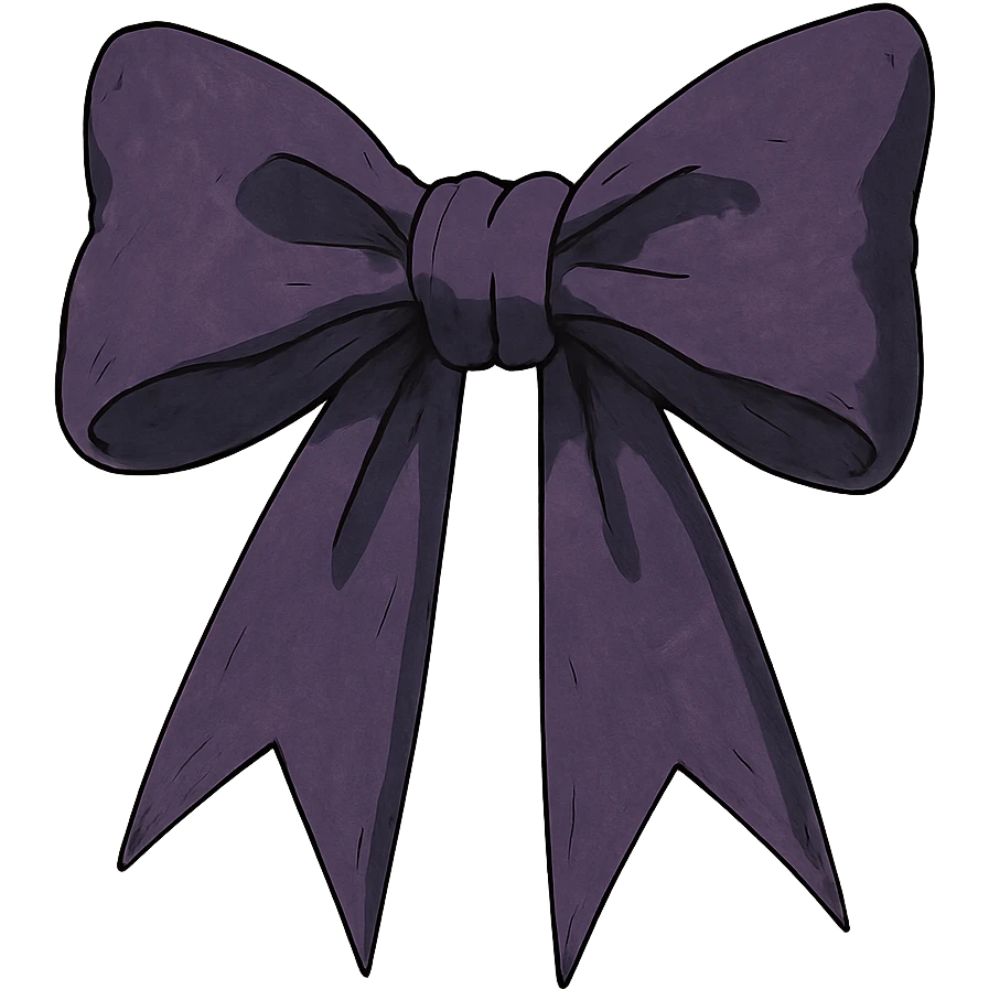 Purple gothic bow emoji
