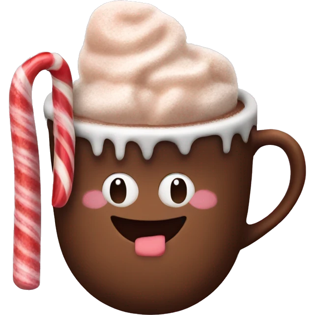 Hot cocoa with candy canes emoji