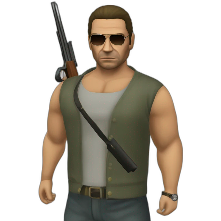 GTA III Italian Mafia man with shotgun emoji