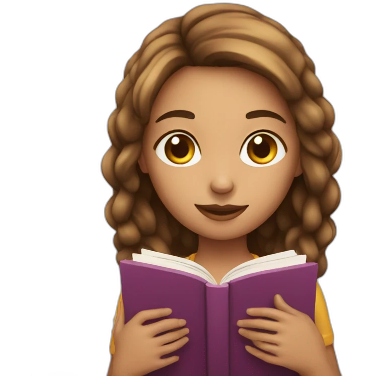 Girl with book emoji