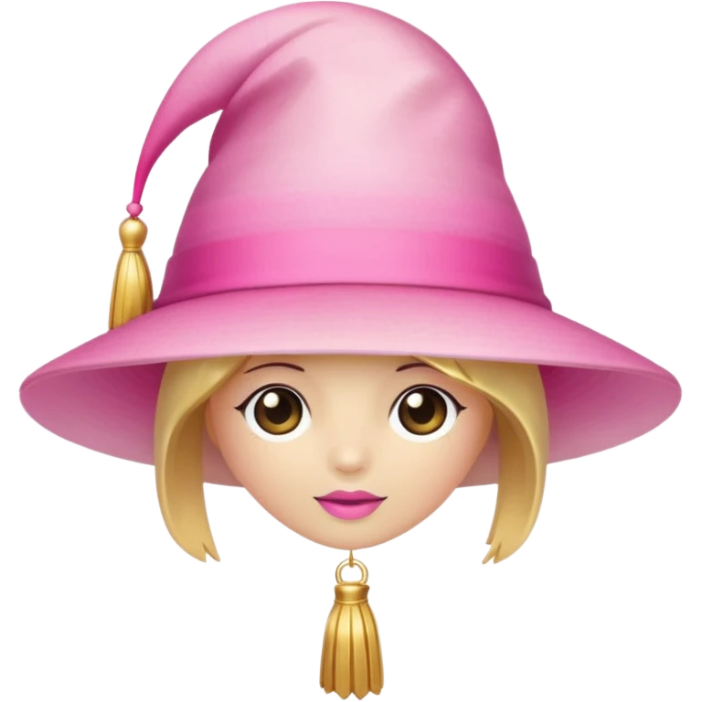 Pink light gradient gradation hat with gold tassel emoji