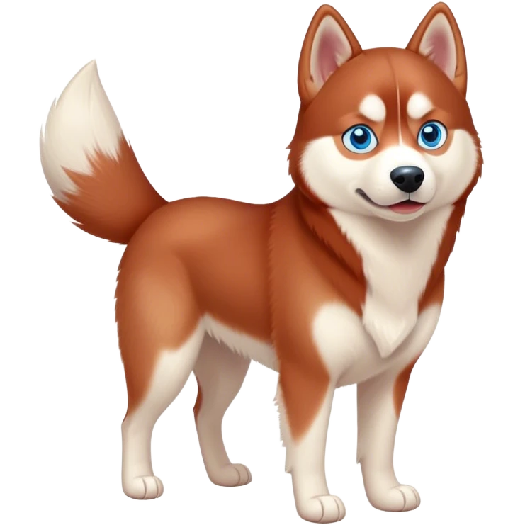 cute, disney-style red siberian husky with blue eyes, full body emoji