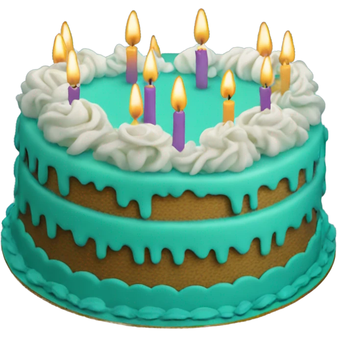 Teal birthday cake emoji