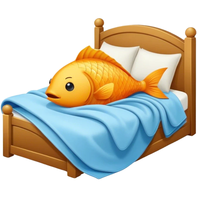 Fish in bed sleeping emoji