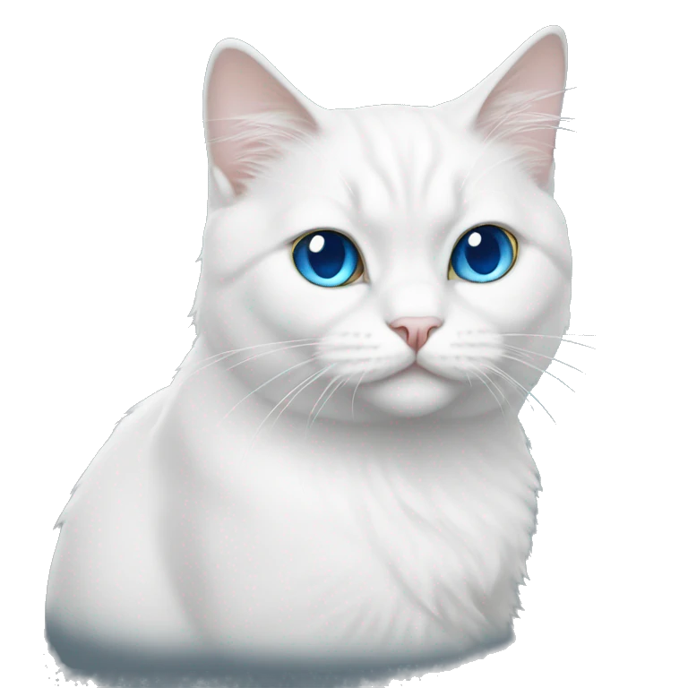 White cat with blue eyes Persian  emoji