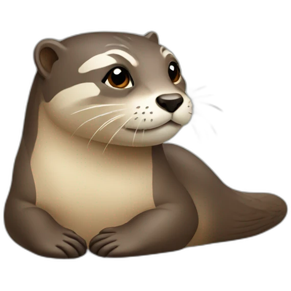 Loutre sur chat emoji