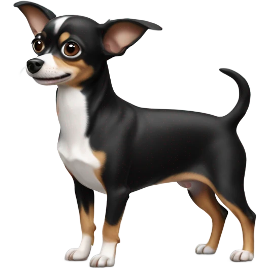 Black and white  chihuahua wiener dog emoji