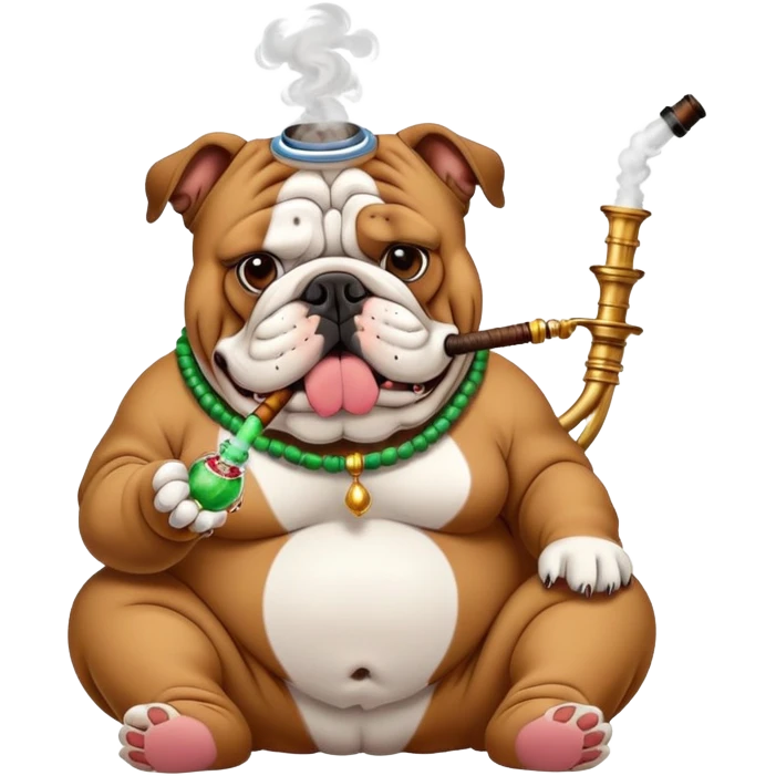 Bulldog smoking a hookah  emoji