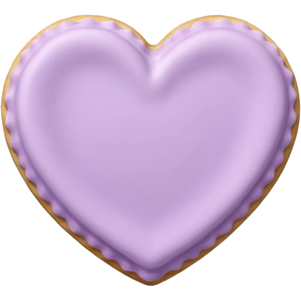 Realistic shortbread cookie in the shape of a heart with pale lilac emoji