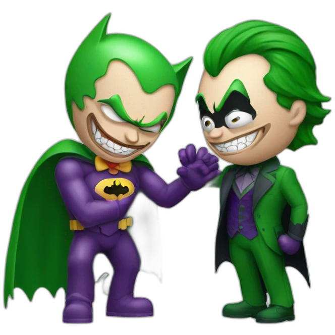 Joker puncturing Batman emoji