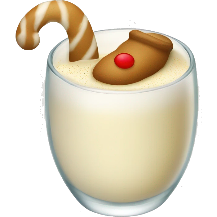 eggnog with a stocking on the glass emoji